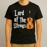 Lord Of The Strings Double Bass Musician Funny Orchestra T-Shirt thumb 3