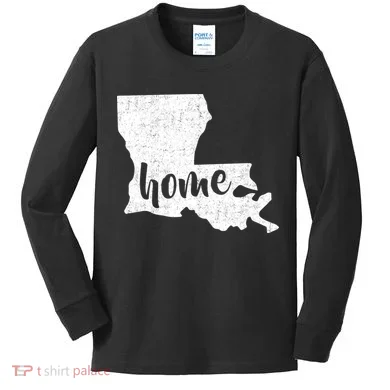 Louisiana Home State Kids Long Sleeve Shirt