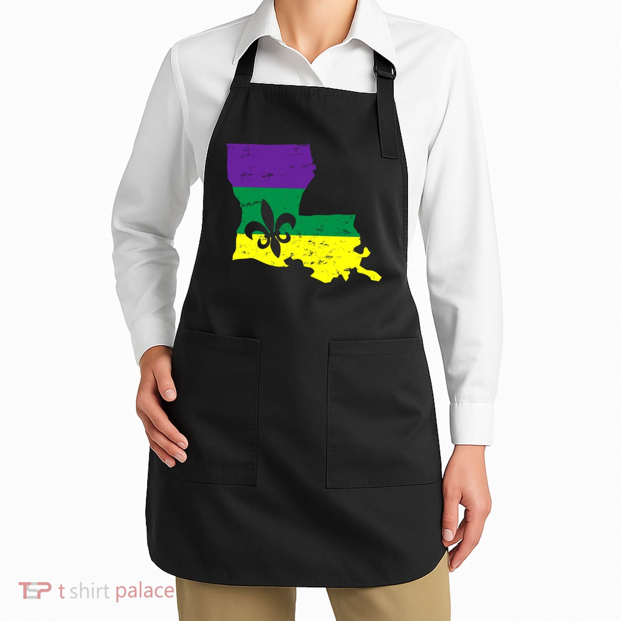Louisiana Mardi Gras Apron