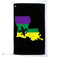 Louisiana Mardi Gras Golf Towel thumb 0
