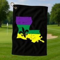 Louisiana Mardi Gras Golf Towel thumb 1