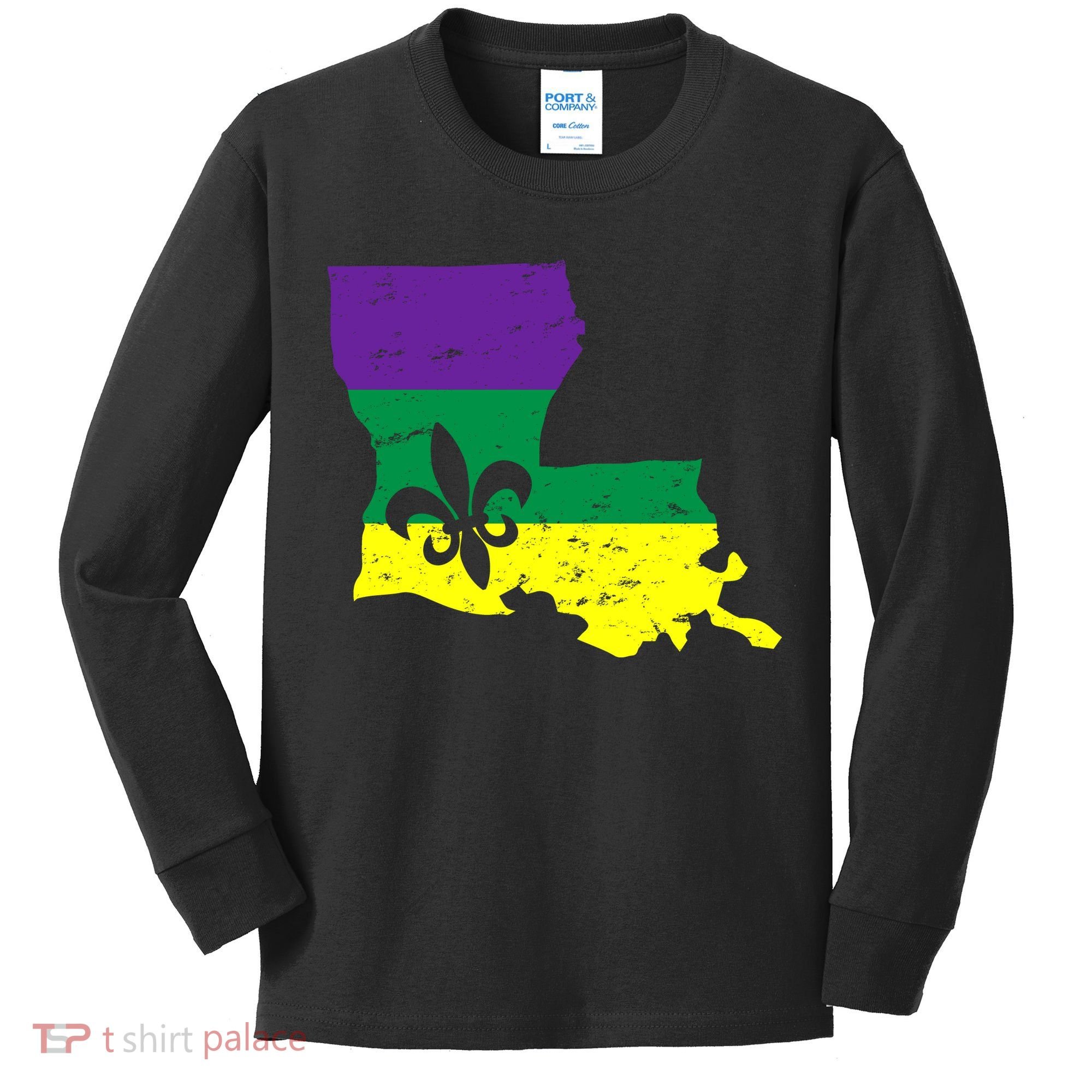 Louisiana Mardi Gras Kids Long Sleeve Shirt