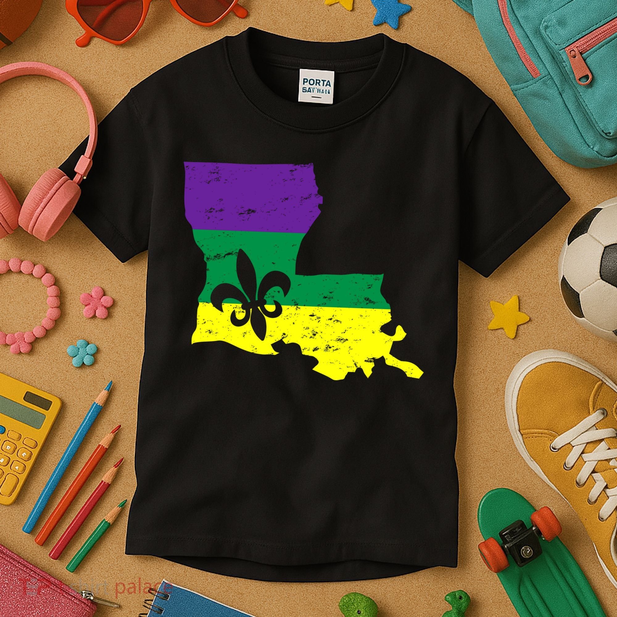 Louisiana Mardi Gras Kids T-Shirt