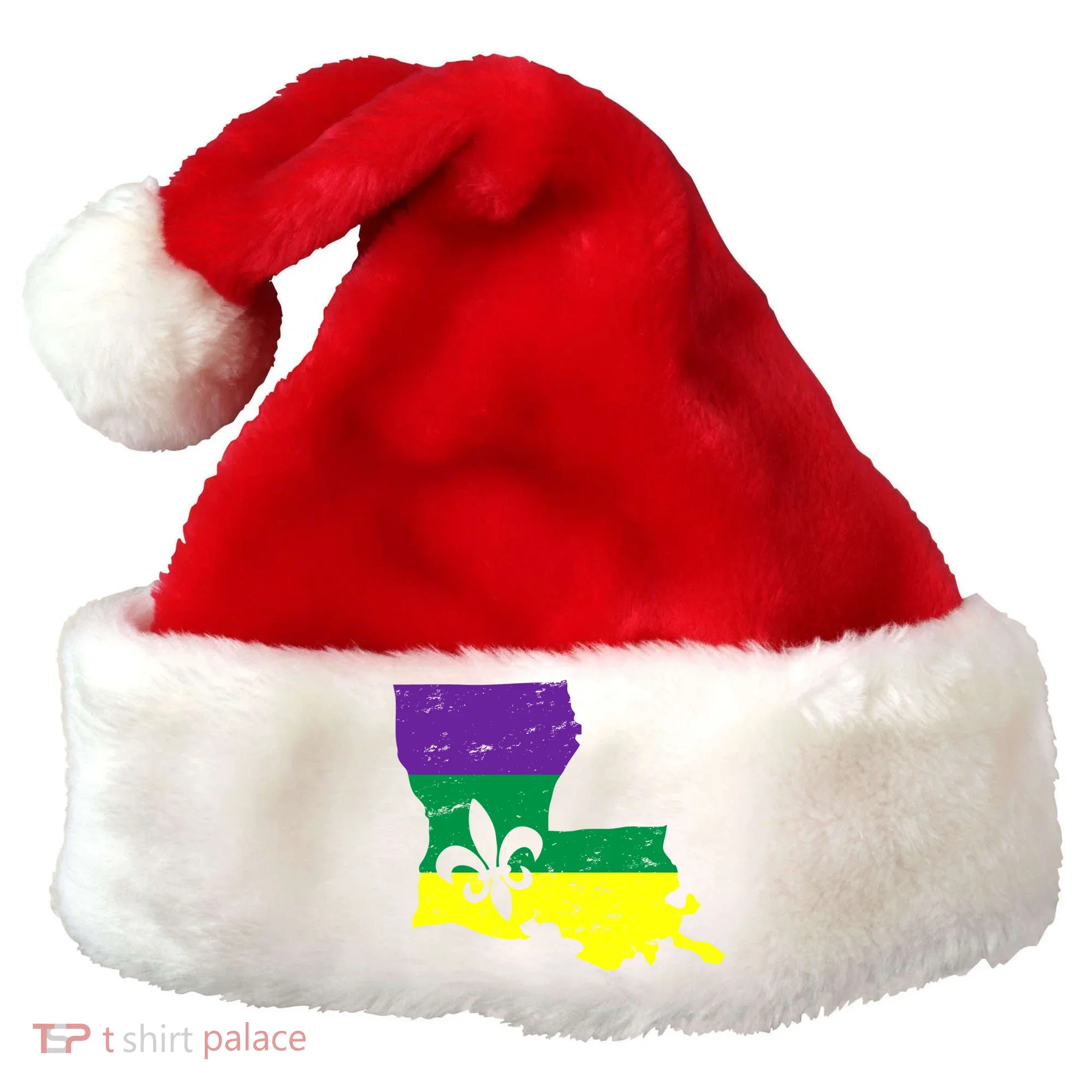 Louisiana Mardi Gras Santa Hat