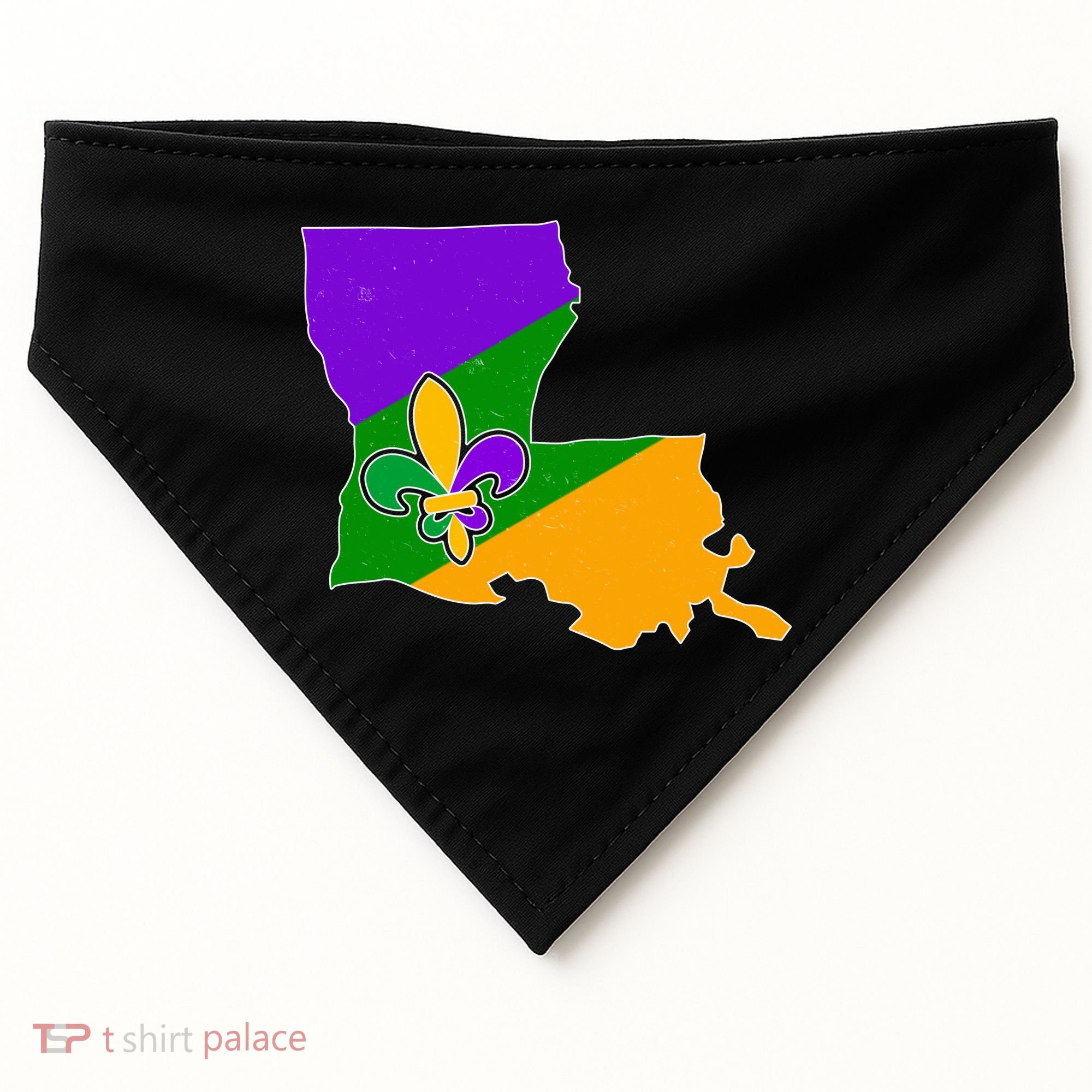 Louisiana Mardi Gras Fleur De Lis USA-Made Doggie Bandana