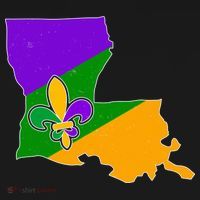 Louisiana Mardi Gras Fleur De Lis USA-Made Doggie Bandana thumb 2