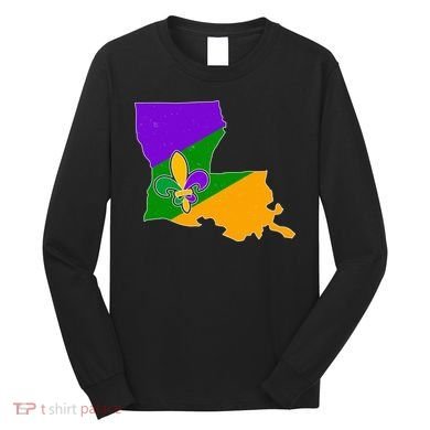 Louisiana Mardi Gras Fleur De Lis Long Sleeve Shirt