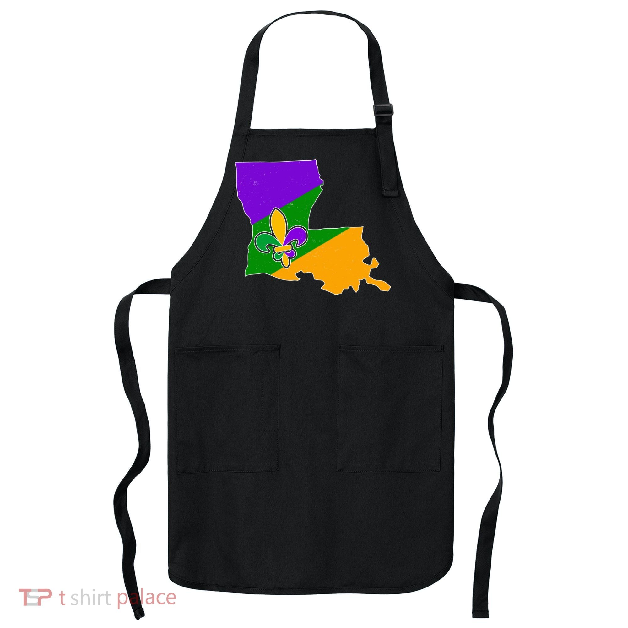 Louisiana Mardi Gras Fleur De Lis Apron