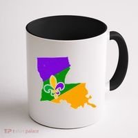 Louisiana Mardi Gras Fleur De Lis Coffee Mug thumb 1
