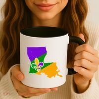 Louisiana Mardi Gras Fleur De Lis Coffee Mug thumb 3