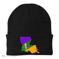 Louisiana Mardi Gras Fleur De Lis Beanie thumb 0