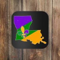Louisiana Mardi Gras Fleur De Lis Coaster thumb 0