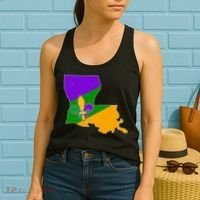Louisiana Mardi Gras Fleur De Lis Women's Tank Top thumb 2