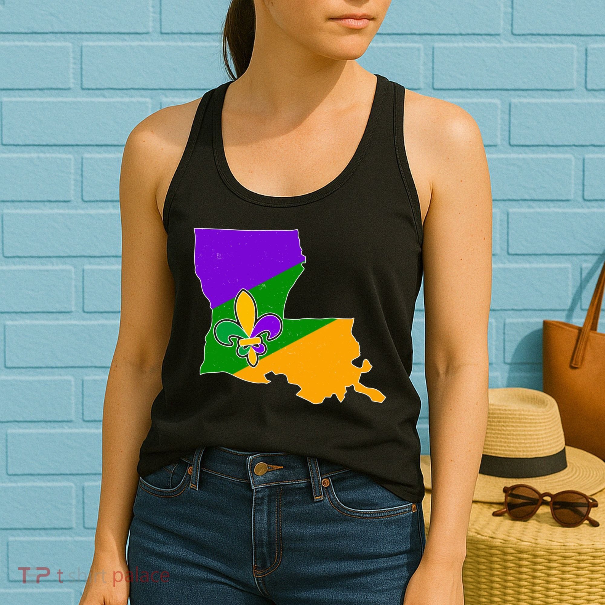Louisiana Mardi Gras Fleur De Lis Women's Tank Top