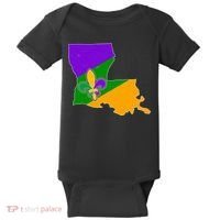 Louisiana Mardi Gras Fleur De Lis Baby Bodysuit thumb 0