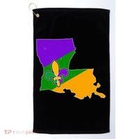 Louisiana Mardi Gras Fleur De Lis Golf Towel thumb 0