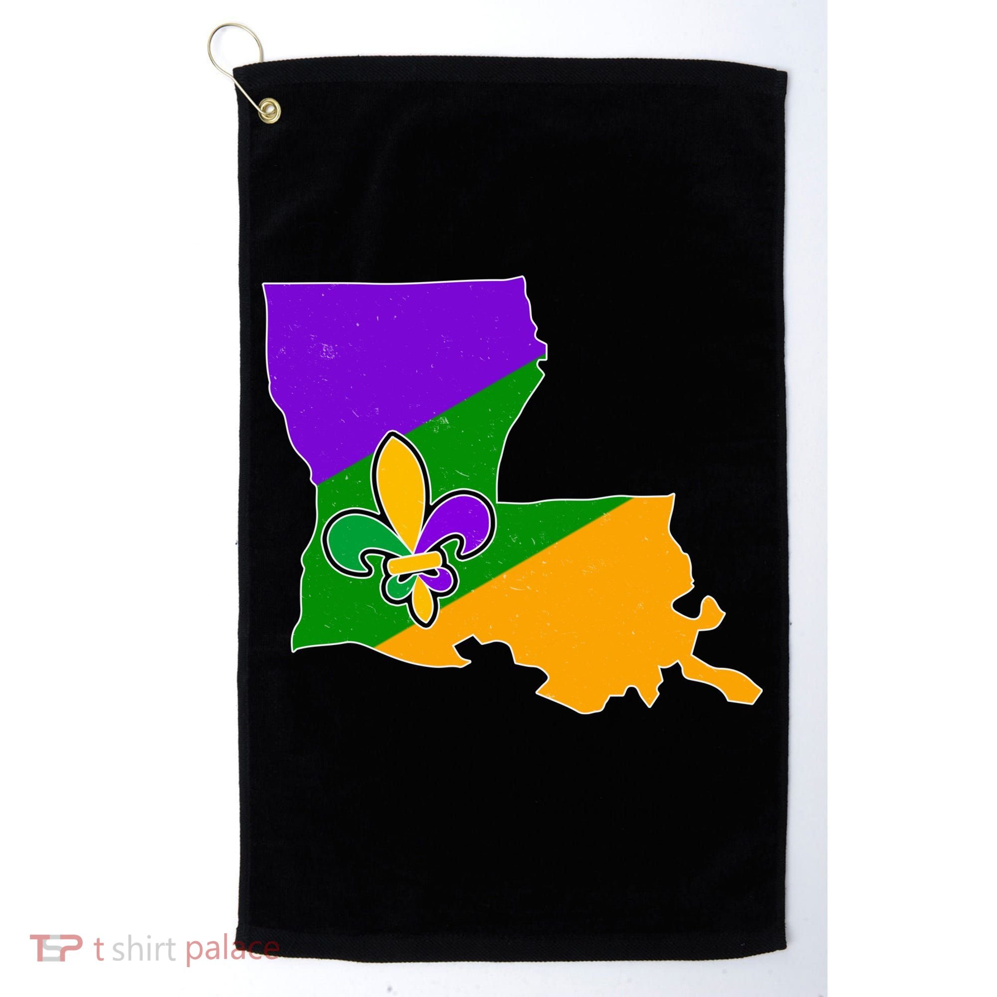 Louisiana Mardi Gras Fleur De Lis Golf Towel