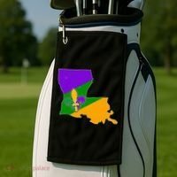 Louisiana Mardi Gras Fleur De Lis Golf Towel thumb 2