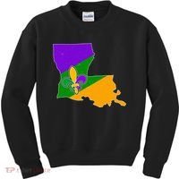 Louisiana Mardi Gras Fleur De Lis Kids Sweatshirt thumb 0