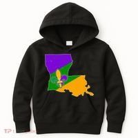 Louisiana Mardi Gras Fleur De Lis Kids Hoodie thumb 0