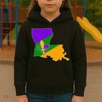 Louisiana Mardi Gras Fleur De Lis Kids Hoodie thumb 3