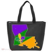 Louisiana Mardi Gras Fleur De Lis Tote Bag thumb 0