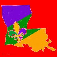 Louisiana Mardi Gras Fleur De Lis Santa Hat thumb 1