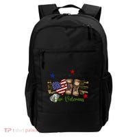 Love Our Veterans Day Proud Military American Flag Backpack thumb 0
