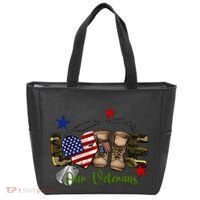 Love Our Veterans Day Proud Military American Flag Tote Bag thumb 0