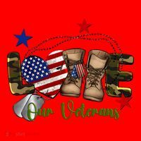 Love Our Veterans Day Proud Military American Flag Santa Hat thumb 1