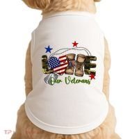 Love Our Veterans Day Proud Military American Flag Doggie Tank thumb 0