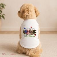 Love Our Veterans Day Proud Military American Flag Doggie Tank thumb 2