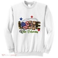 Love Our Veterans Day Proud Military American Flag Sweatshirt thumb 0