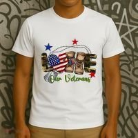 Love Our Veterans Day Proud Military American Flag T-Shirt thumb 3