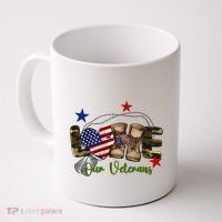 Love Our Veterans Day Proud Military American Flag Coffee Mug thumb 0