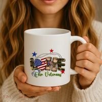 Love Our Veterans Day Proud Military American Flag Coffee Mug thumb 3