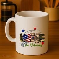 Love Our Veterans Day Proud Military American Flag Coffee Mug thumb 4
