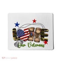 Love Our Veterans Day Proud Military American Flag Mousepad thumb 0