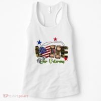Love Our Veterans Day Proud Military American Flag Women's Tank Top thumb 0
