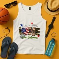 Love Our Veterans Day Proud Military American Flag Tank Top thumb 4