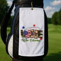 Love Our Veterans Day Proud Military American Flag Golf Towel thumb 2