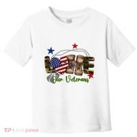 Love Our Veterans Day Proud Military American Flag Toddler T-Shirt thumb 0