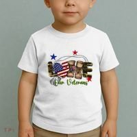Love Our Veterans Day Proud Military American Flag Toddler T-Shirt thumb 2
