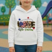 Love Our Veterans Day Proud Military American Flag Kids Hoodie thumb 3