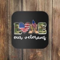 Love Our Veterans Support Our Veterans Coaster thumb 0