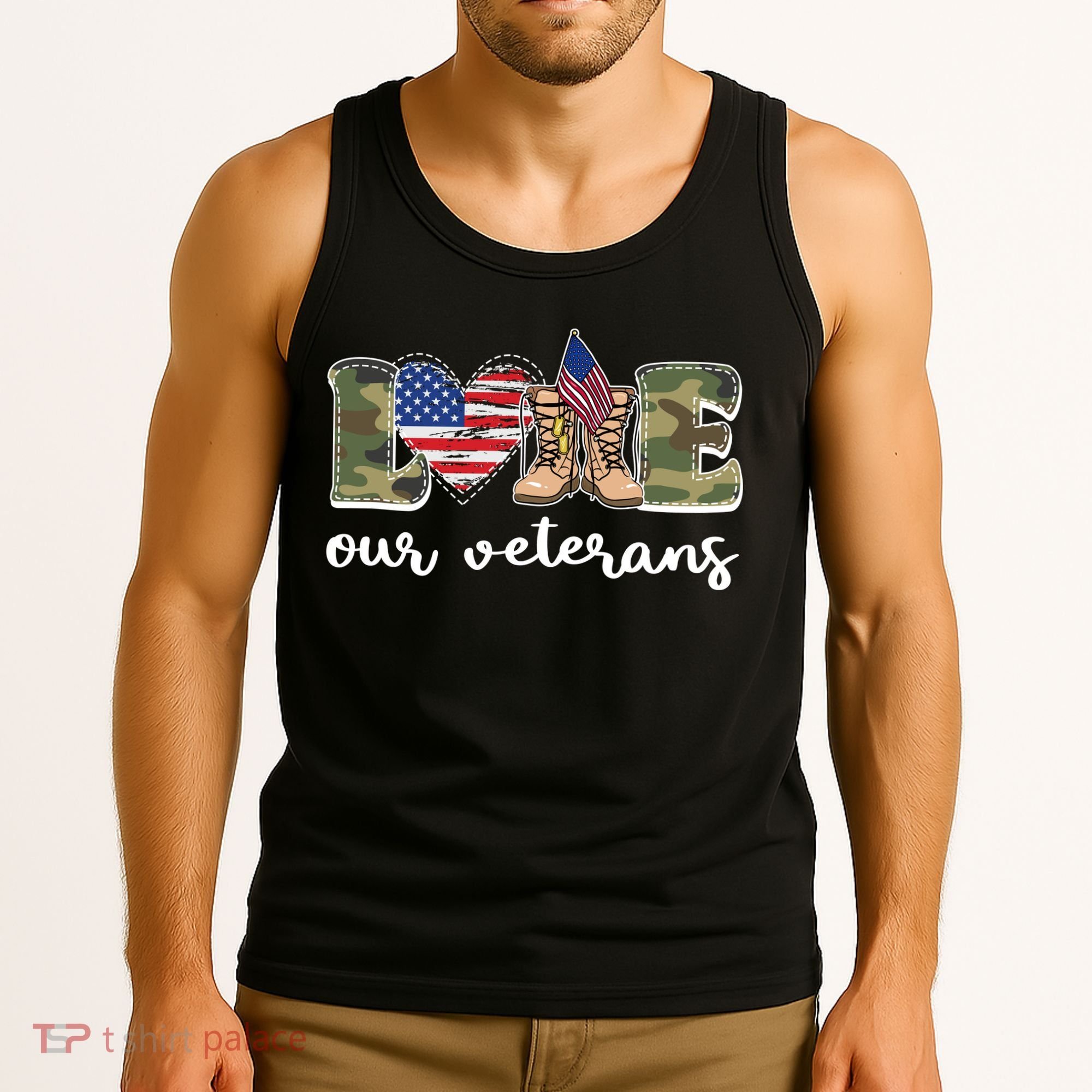 Love Our Veterans Support Our Veterans Tank Top