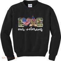 Love Our Veterans Support Our Veterans Kids Sweatshirt thumb 0