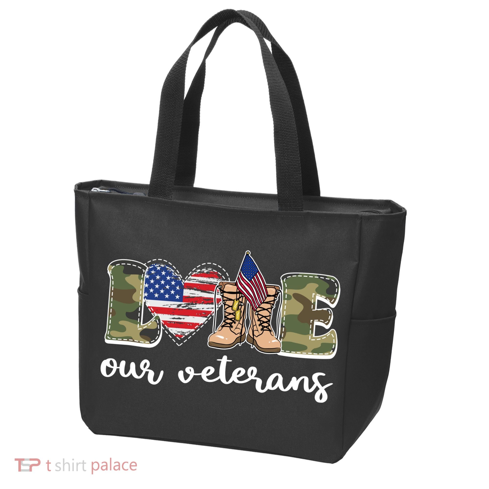 Love Our Veterans Support Our Veterans Tote Bag