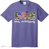 Love Our Veterans Support Our Veterans T-Shirt thumb 0