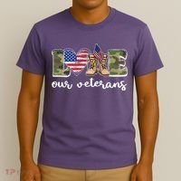 Love Our Veterans Support Our Veterans T-Shirt thumb 3
